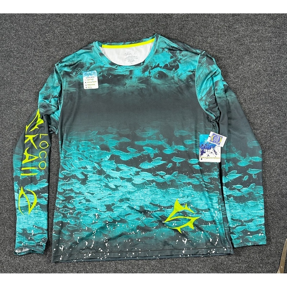 Loco Kaile‎ 50 UPF Protection Performance Fishing Quick Dry Long Sleeve XL NWT
